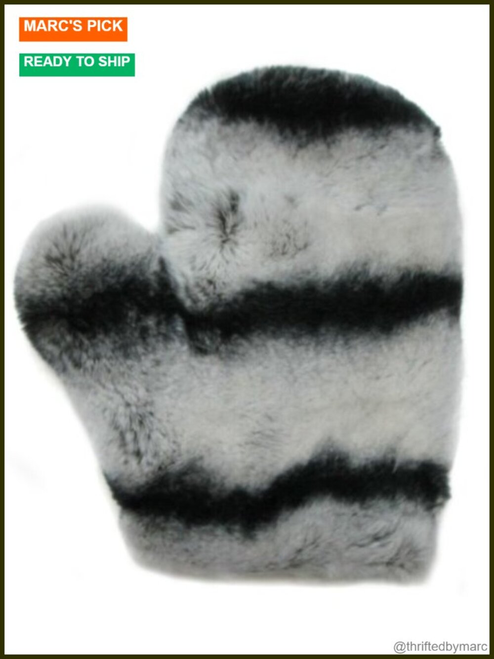 Rex Chinchilla Fur Massage Mitten One Piece